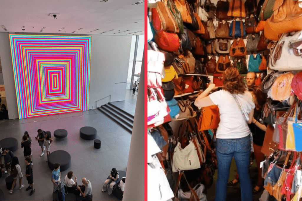 Moma art and leather shopping in Italy