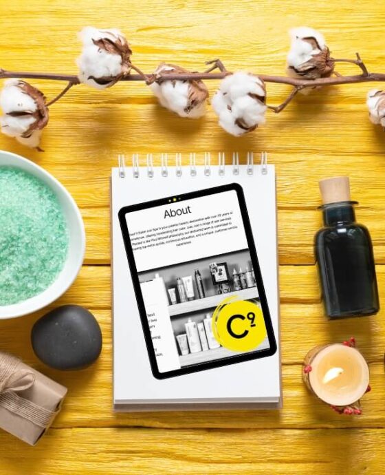 Tablet featuring Cloud 9 Salon and Spa