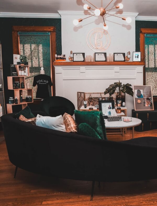 Lobby at cloud 9 salon and spa