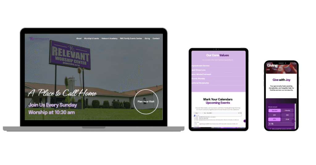 3 Responsive modes for Relevant Worship Center