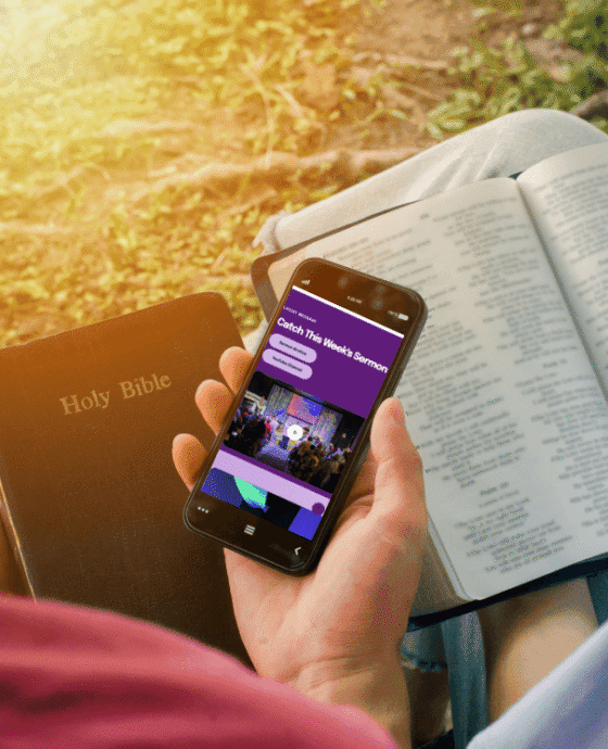 Relevant Worship Center 2 people looking at it on a phone