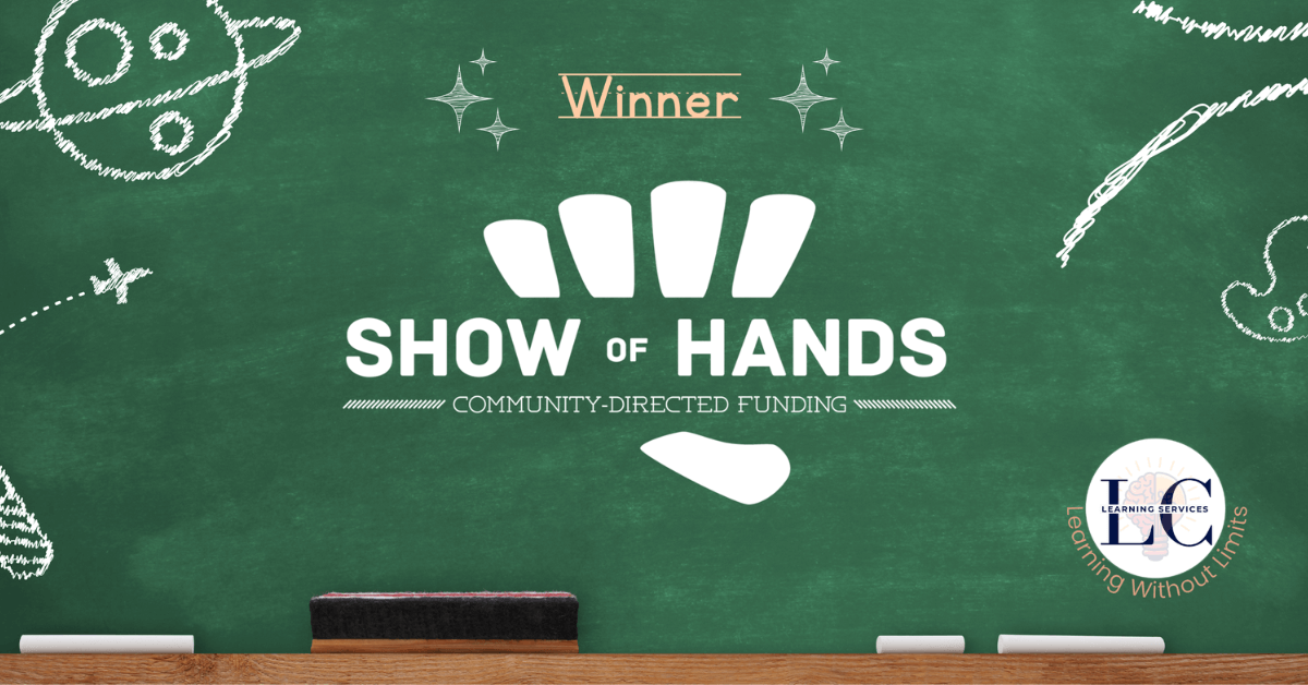 LC Learning Services show of hands winner picture