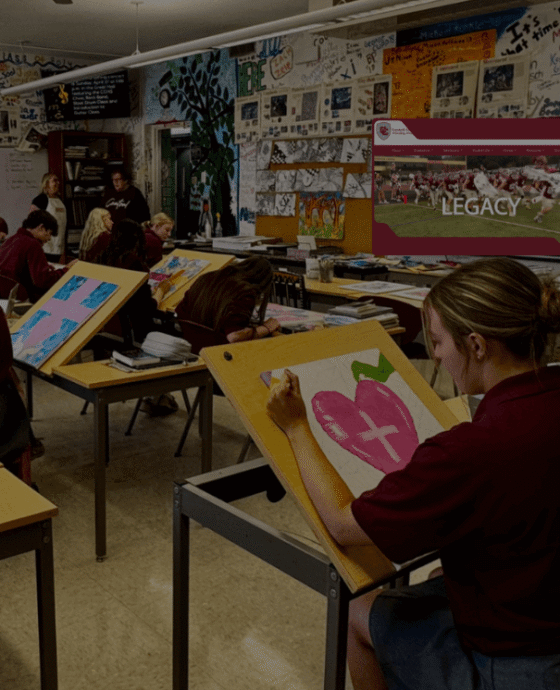 art room at CCHS with students drawing