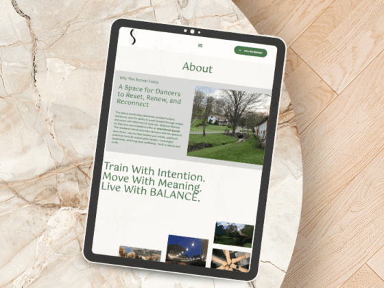 Website Design and Branding for Dance Wellness Retreat