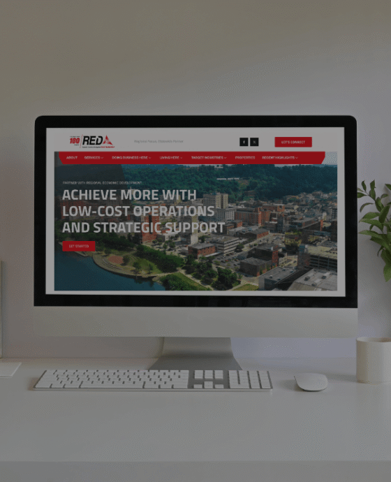 RED desktop view of homepage